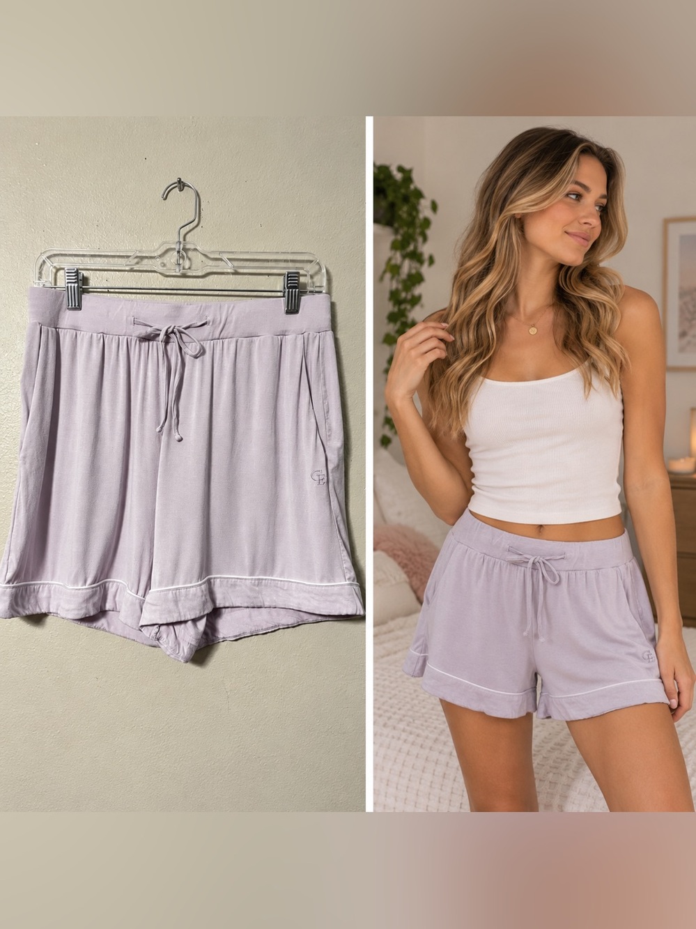 Cozy Earth Women's Bamboo Stretch Knit Classic Pajama Shorts Medium